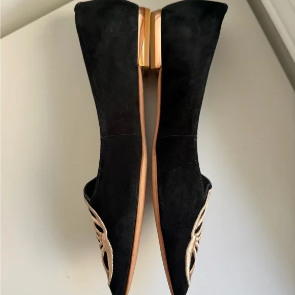 Sophia Webster Black and Cream Butterfly Loafers - Picture 7 of 8